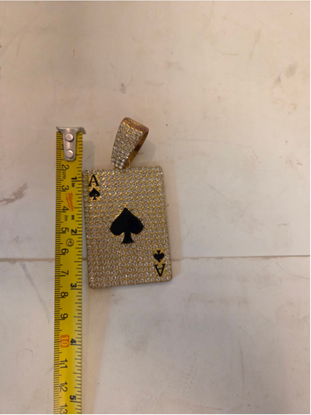 Men's Unbranded Ace of Spades Pendant Jewelry One Size Gold Black